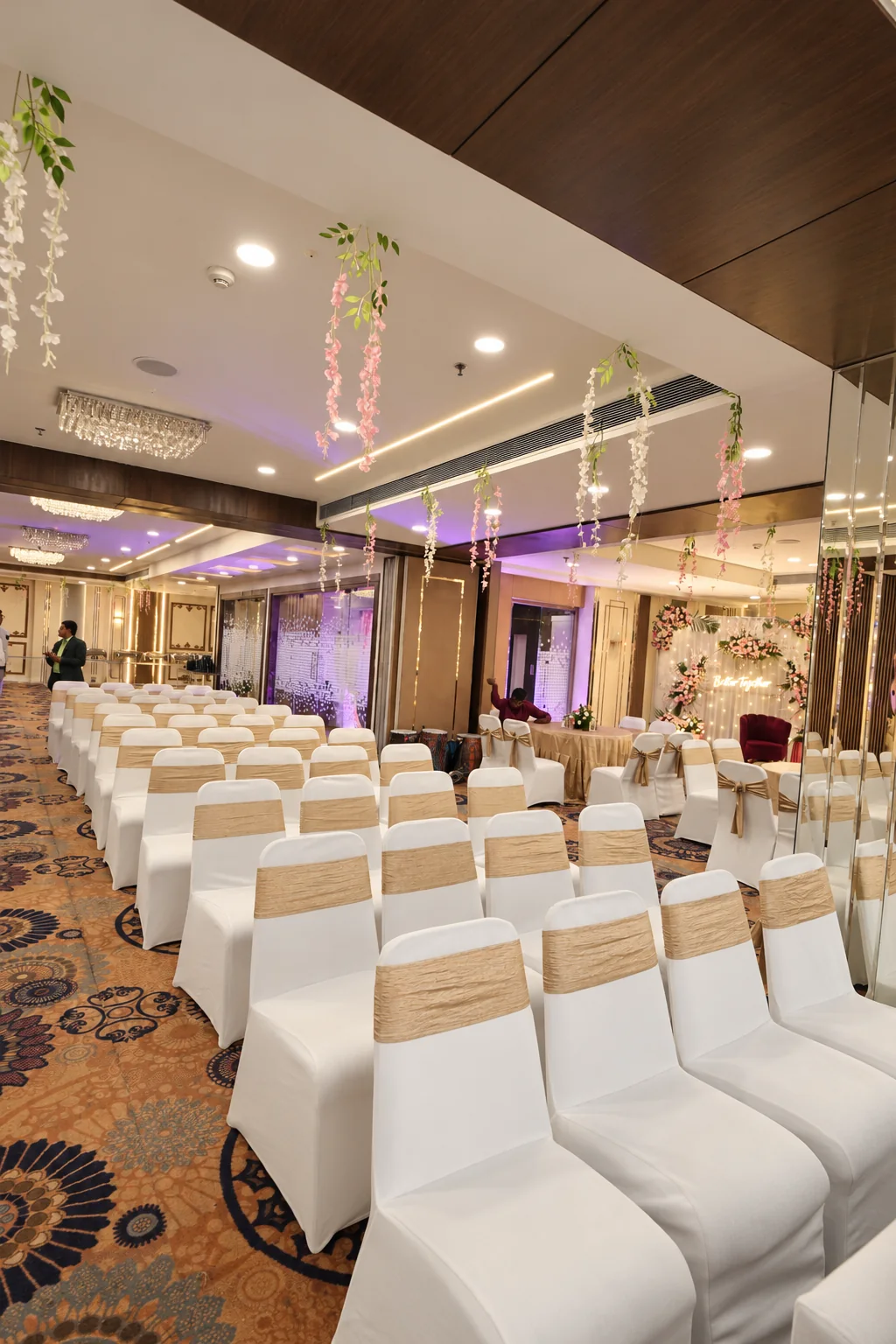 Banquet seating at Hotel Ranbirs in Gomti Nagar